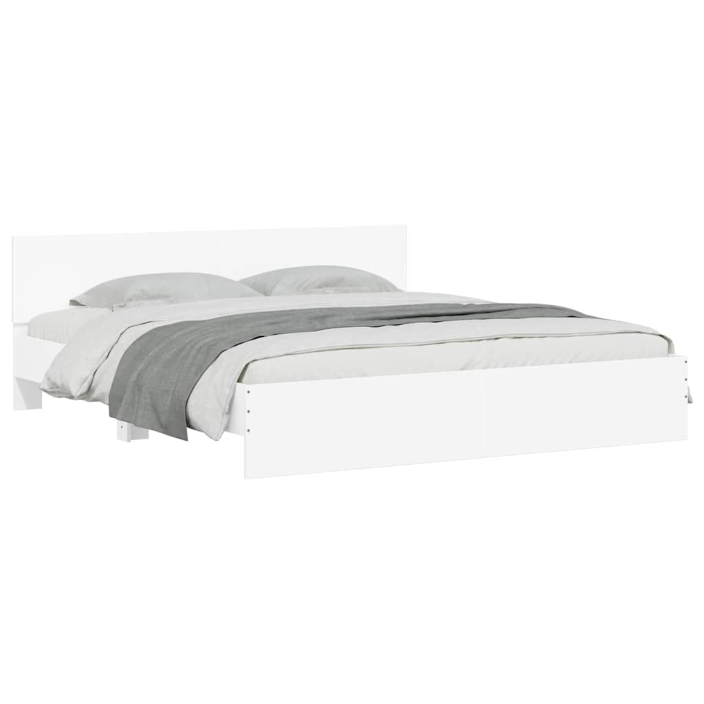 sengeramme med sengegavl 160x200 cm hvid
