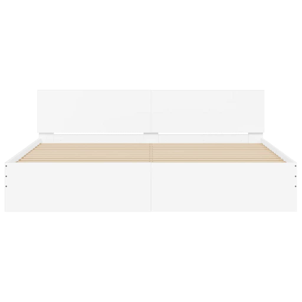 sengeramme med sengegavl 160x200 cm hvid