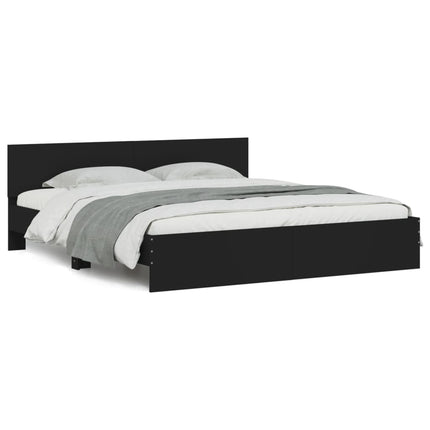 sengeramme med sengegavl 160x200 cm sort
