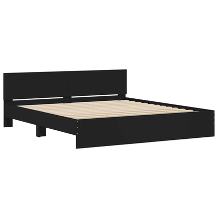 sengeramme med sengegavl 160x200 cm sort