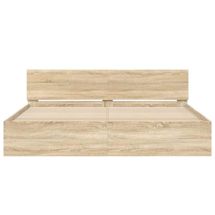 sengeramme med sengegavl 160x200 cm sonoma-eg