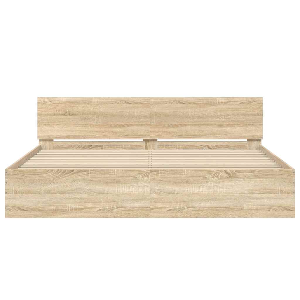 sengeramme med sengegavl 160x200 cm sonoma-eg