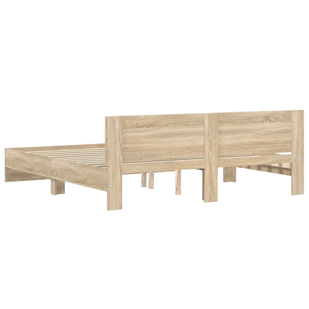 sengeramme med sengegavl 160x200 cm sonoma-eg