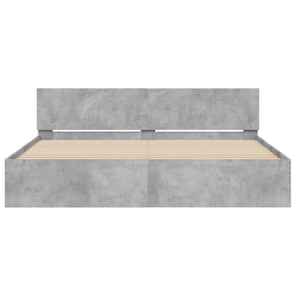 sengeramme med sengegavl 160x200 cm betongrå