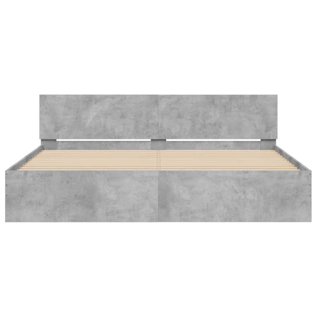 sengeramme med sengegavl 160x200 cm betongrå