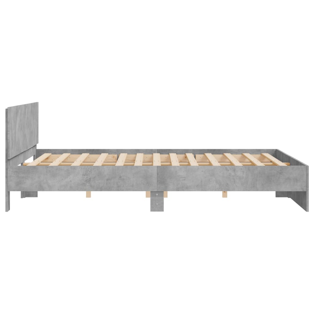 sengeramme med sengegavl 160x200 cm betongrå