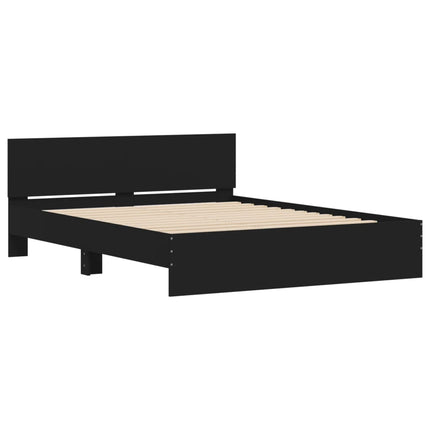 sengeramme med sengegavl 150x200 cm sort