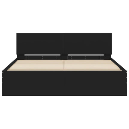 sengeramme med sengegavl 150x200 cm sort