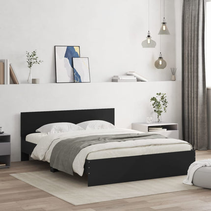 sengeramme med sengegavl 150x200 cm sort