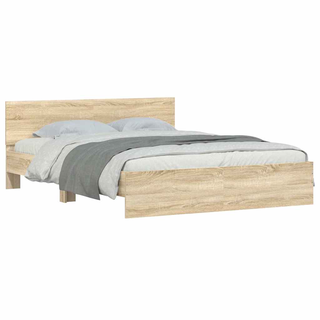 sengeramme med sengegavl 150x200 cm sonoma-eg