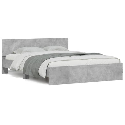 sengeramme med sengegavl 150x200 cm betongrå