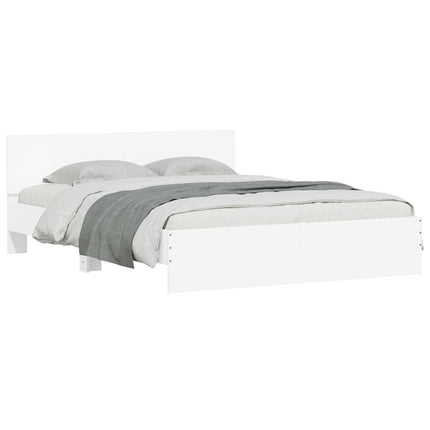 sengeramme med sengegavl 140x200 cm hvid