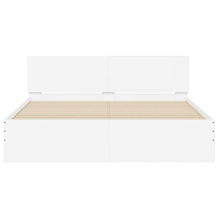 sengeramme med sengegavl 140x200 cm hvid
