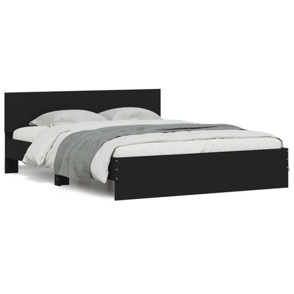 sengeramme med sengegavl 140x200 cm sort