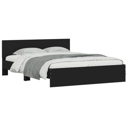 sengeramme med sengegavl 140x200 cm sort