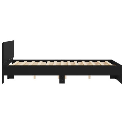 sengeramme med sengegavl 140x200 cm sort