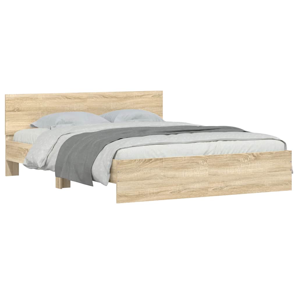 sengeramme med sengegavl 140x200 cm sonoma-eg