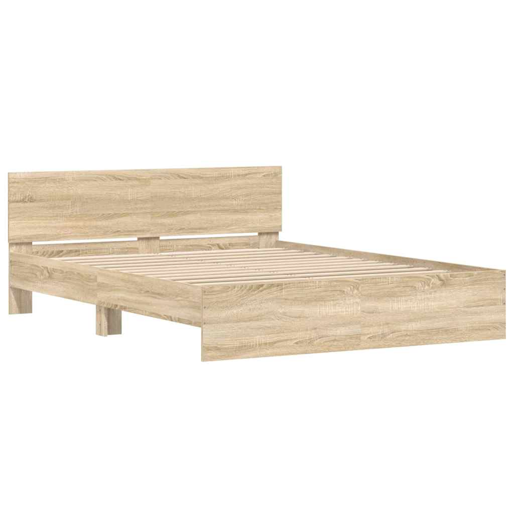 sengeramme med sengegavl 140x200 cm sonoma-eg