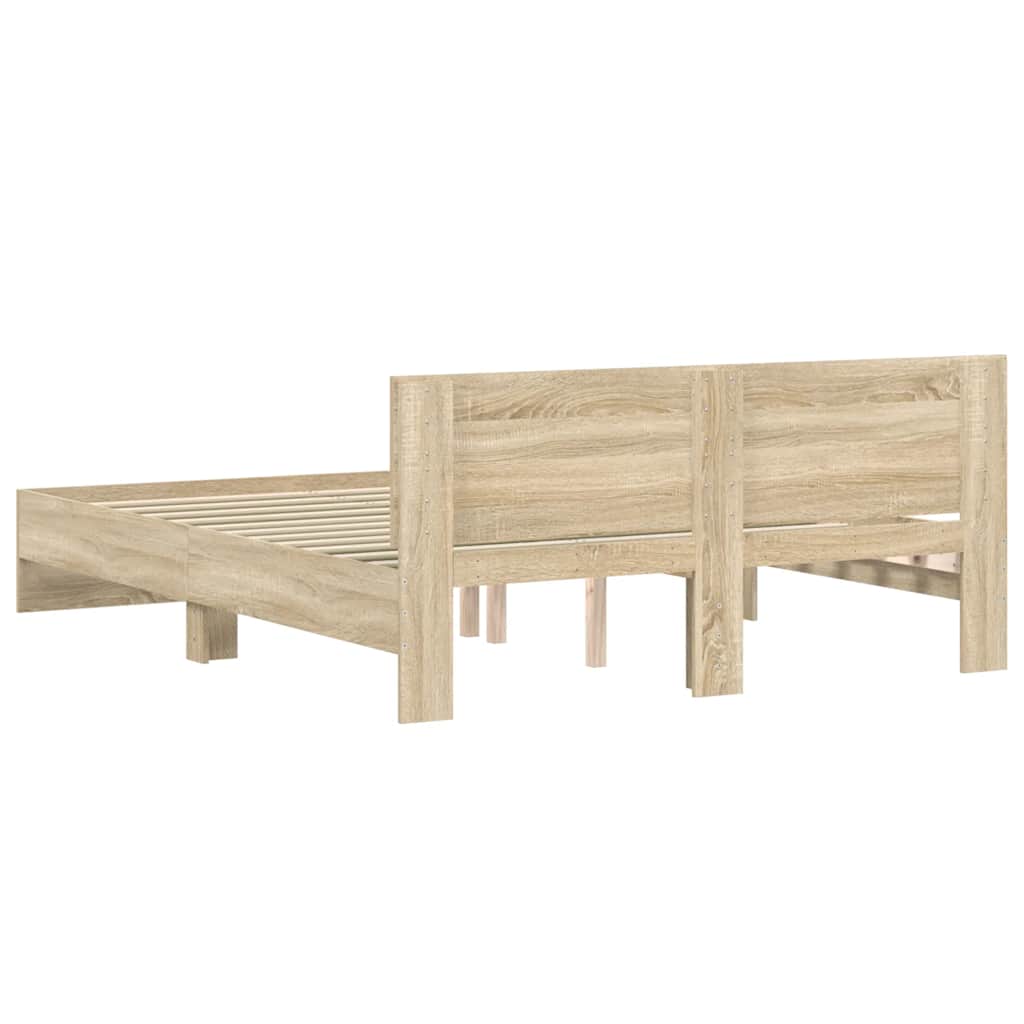 sengeramme med sengegavl 140x200 cm sonoma-eg