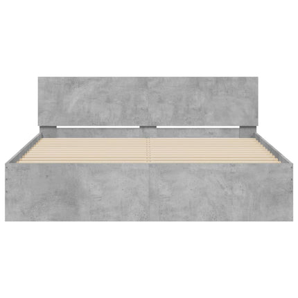 sengeramme med sengegavl 140x200 cm betongrå