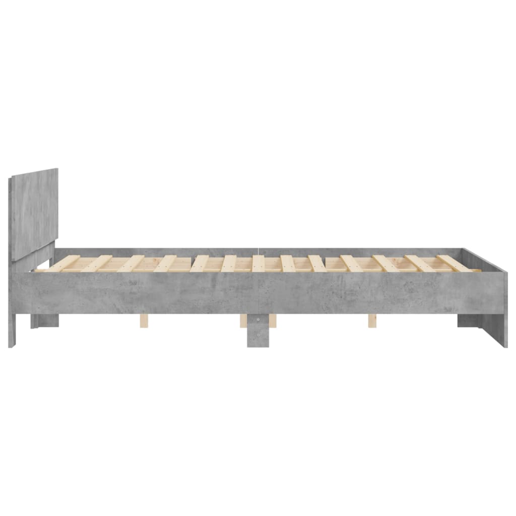sengeramme med sengegavl 140x200 cm betongrå