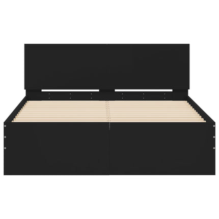 sengeramme med sengegavl 120x200 cm sort