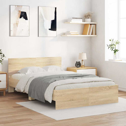 sengeramme med sengegavl 120x200 cm sonoma-eg