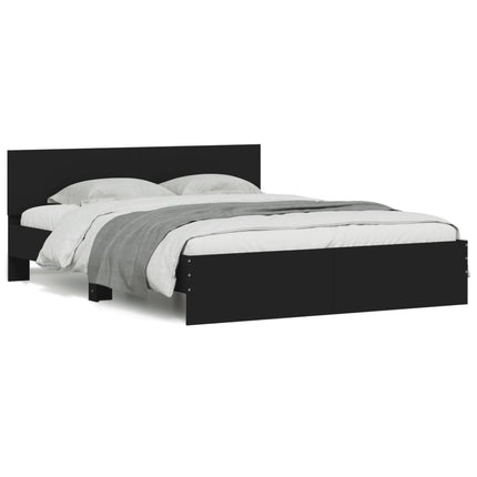 sengeramme med sengegavl 140x190 cm sort