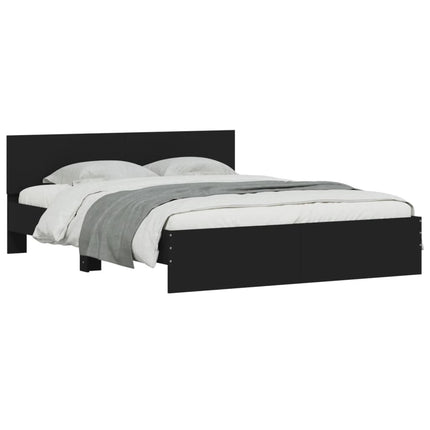 sengeramme med sengegavl 140x190 cm sort