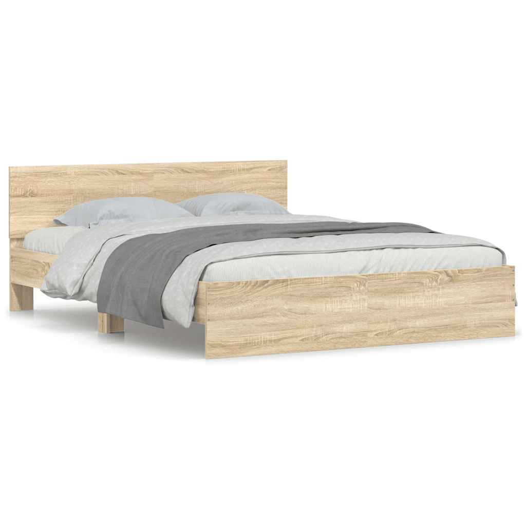sengeramme med sengegavl 140x190 cm sonoma-eg