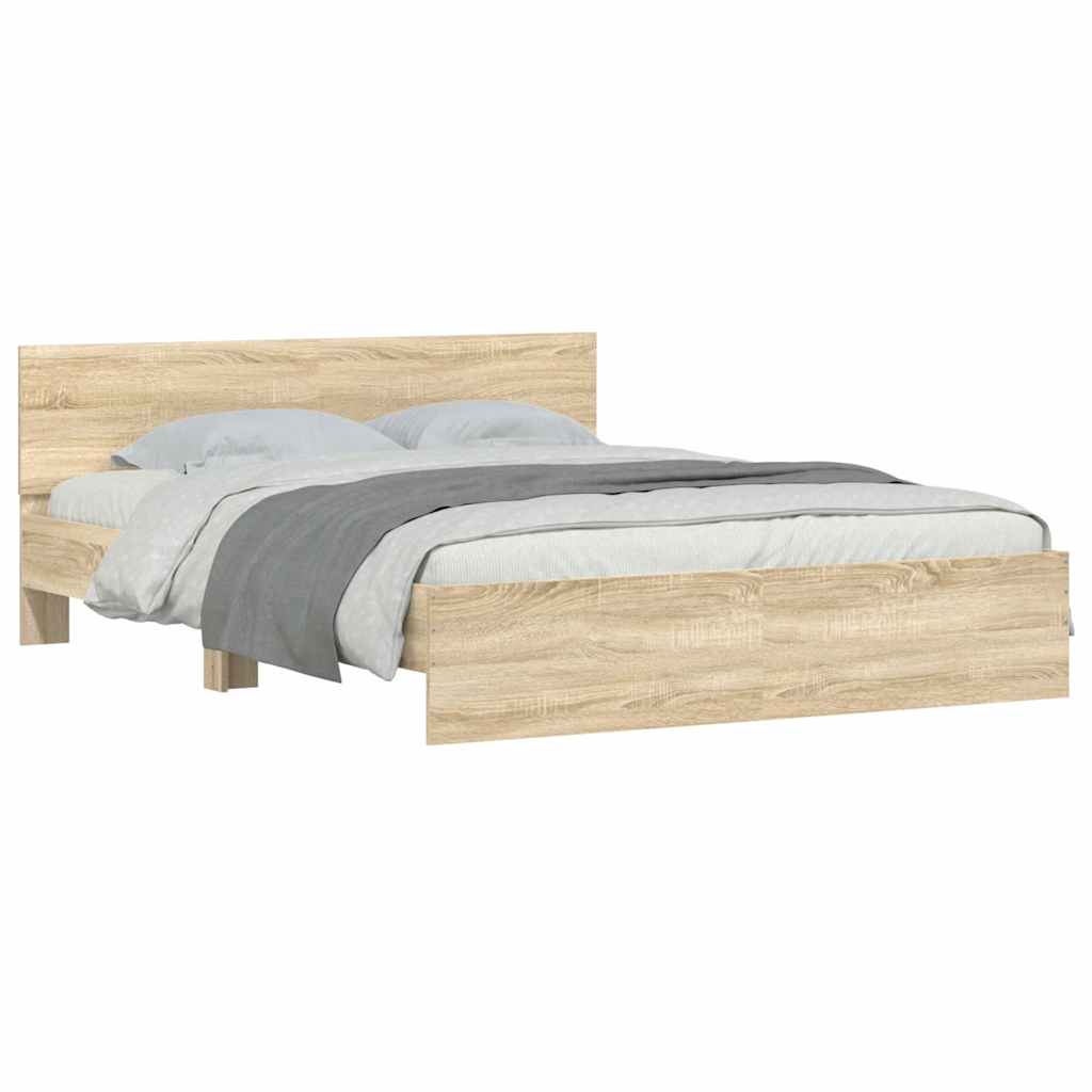 sengeramme med sengegavl 140x190 cm sonoma-eg