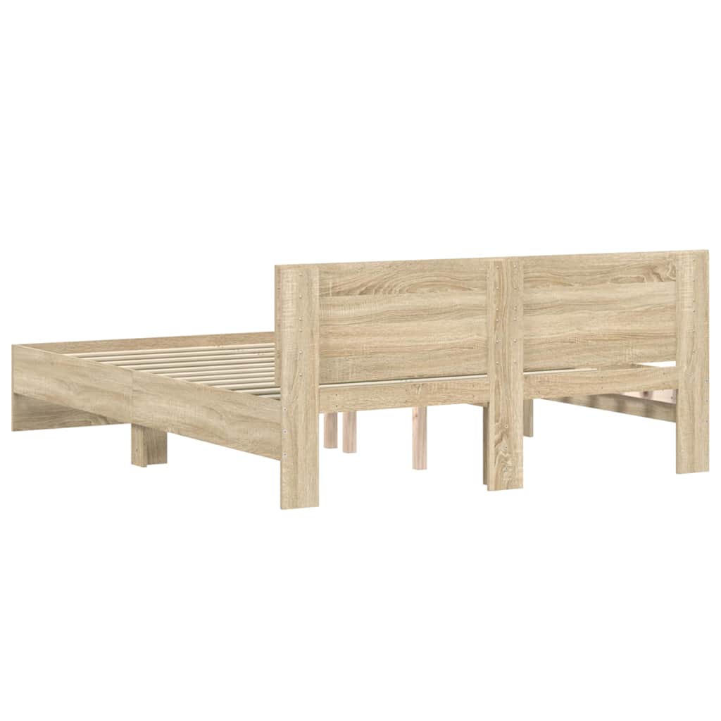 sengeramme med sengegavl 140x190 cm sonoma-eg