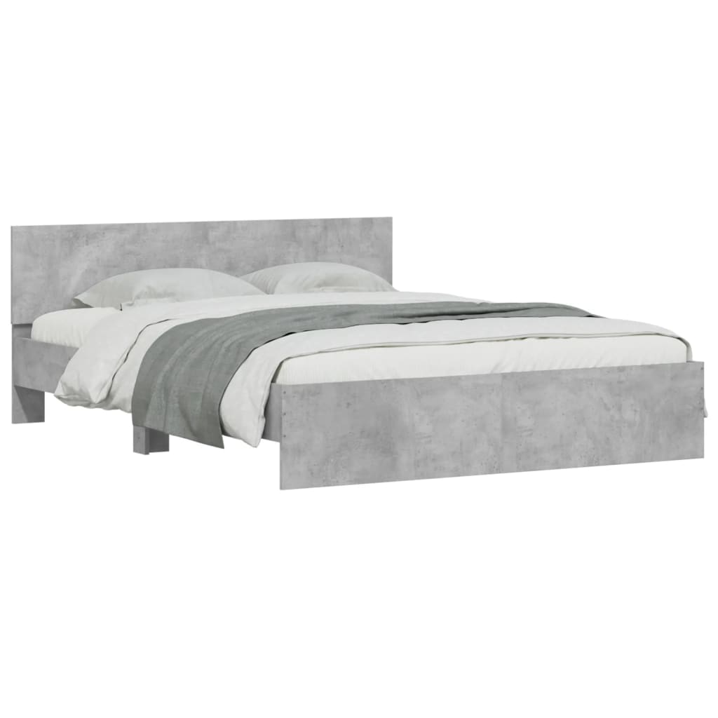 sengeramme med sengegavl 140x190 cm betongrå