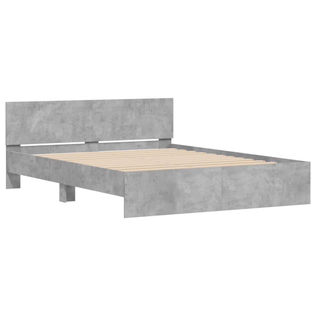 sengeramme med sengegavl 140x190 cm betongrå