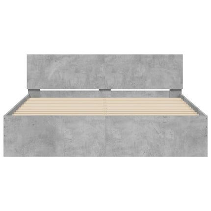 sengeramme med sengegavl 140x190 cm betongrå