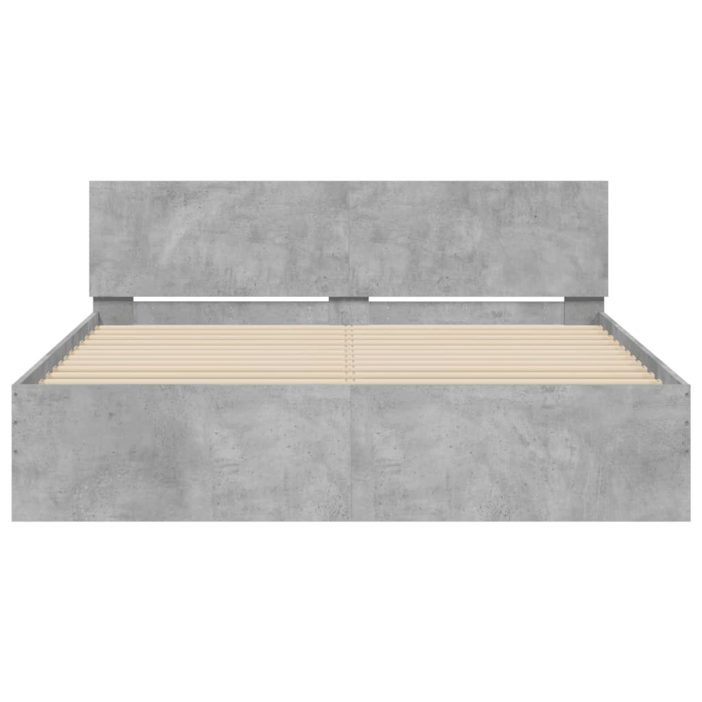 sengeramme med sengegavl 140x190 cm betongrå