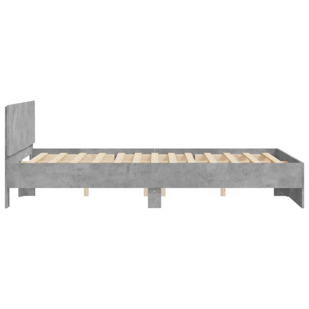 sengeramme med sengegavl 140x190 cm betongrå