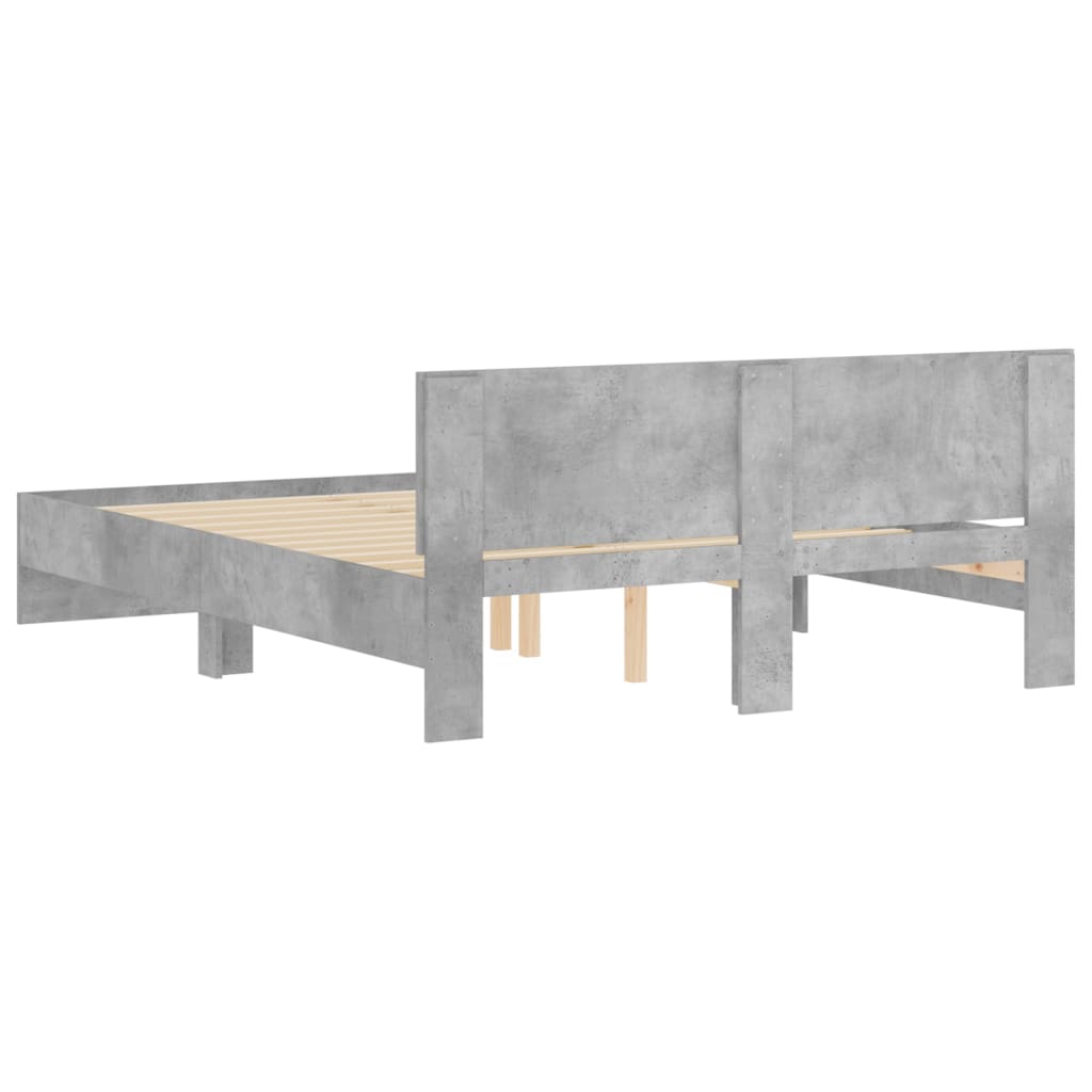 sengeramme med sengegavl 140x190 cm betongrå