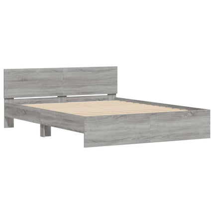 sengeramme med sengegavl 140x190 cm grå sonoma-eg