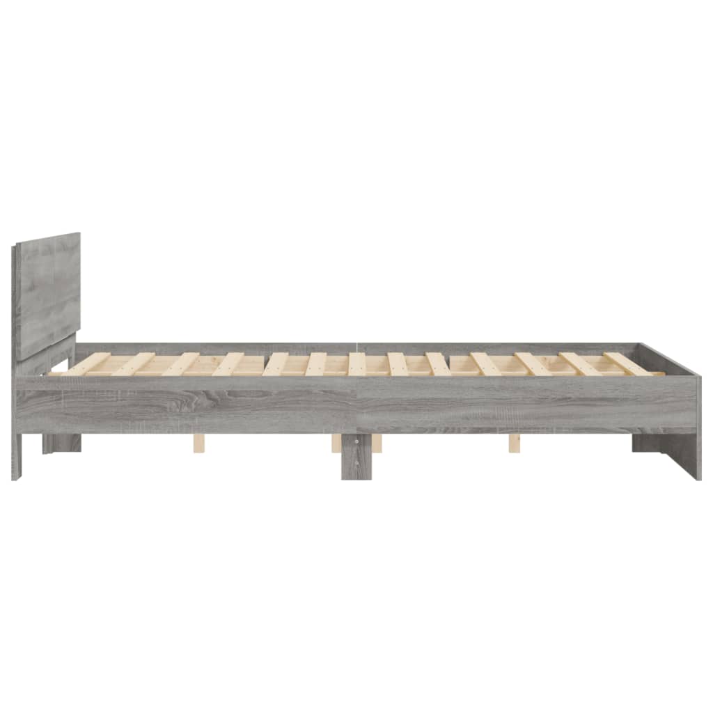 sengeramme med sengegavl 140x190 cm grå sonoma-eg