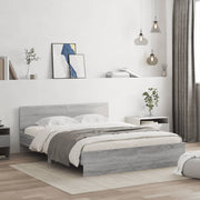 sengeramme med sengegavl 140x190 cm grå sonoma-eg