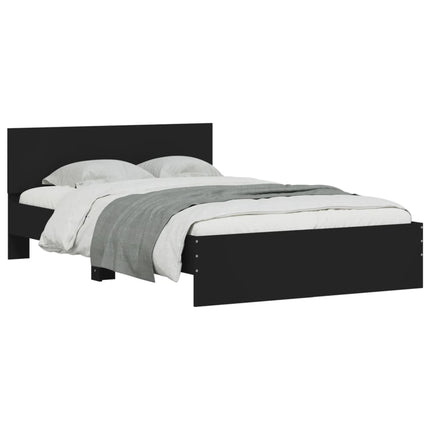 sengeramme med sengegavl 135x190 cm sort