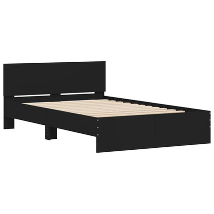 sengeramme med sengegavl 135x190 cm sort