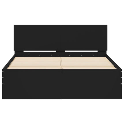 sengeramme med sengegavl 135x190 cm sort