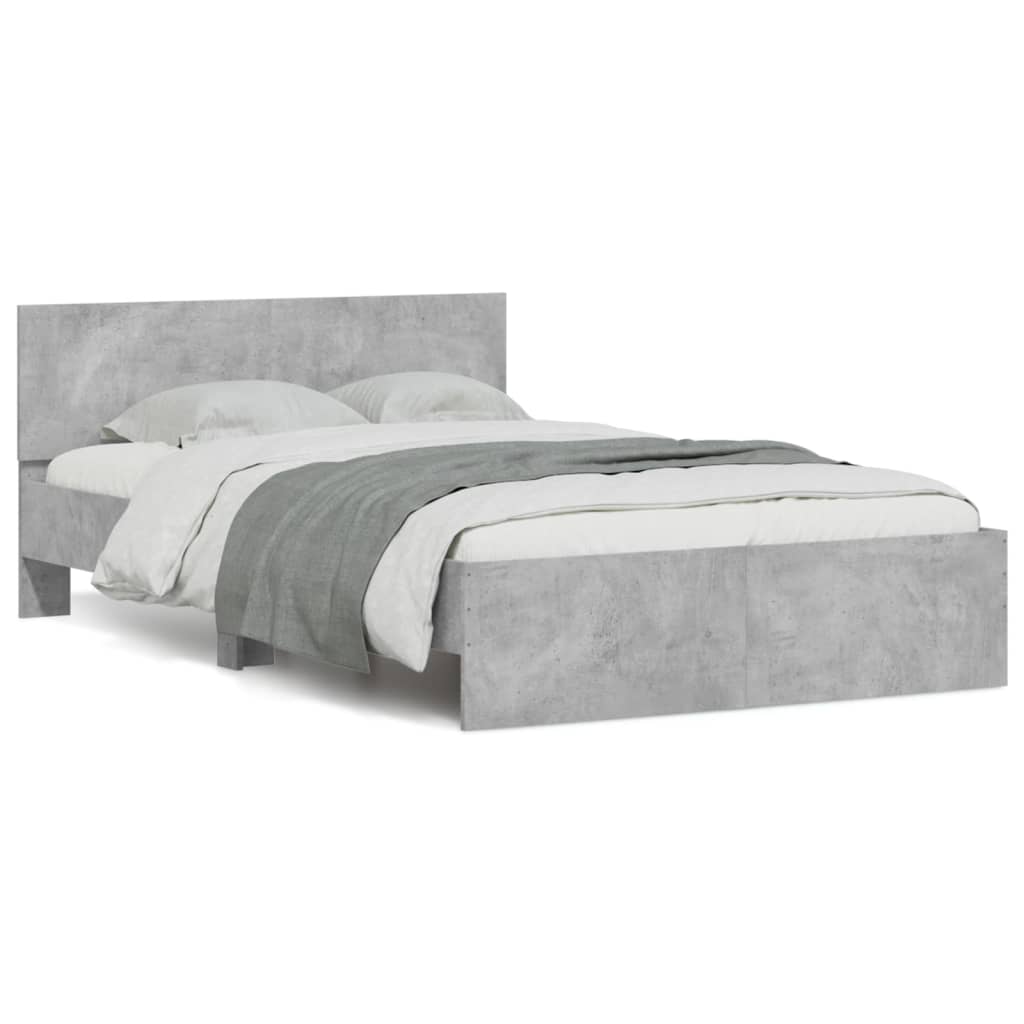 sengeramme med sengegavl 120x190 cm betongrå