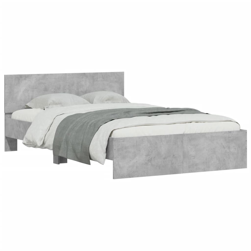 sengeramme med sengegavl 120x190 cm betongrå