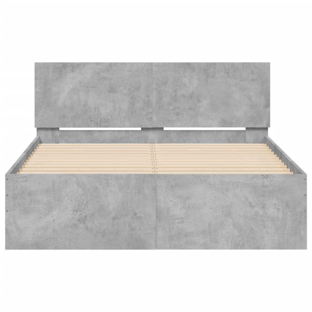 sengeramme med sengegavl 120x190 cm betongrå