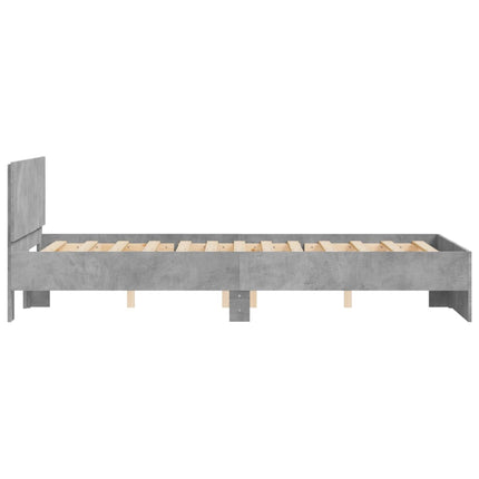 sengeramme med sengegavl 120x190 cm betongrå