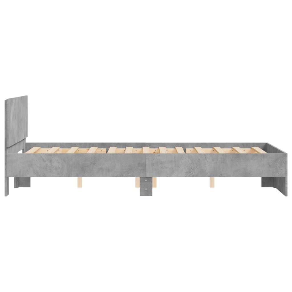 sengeramme med sengegavl 120x190 cm betongrå