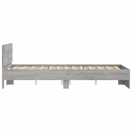 sengeramme med sengegavl 120x190 cm grå sonoma-eg